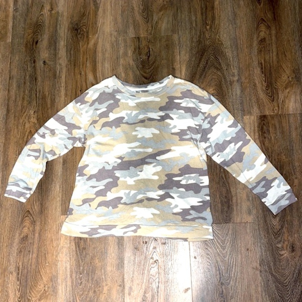 “The Sweatshirt Project” Light colored camo sweatshirt